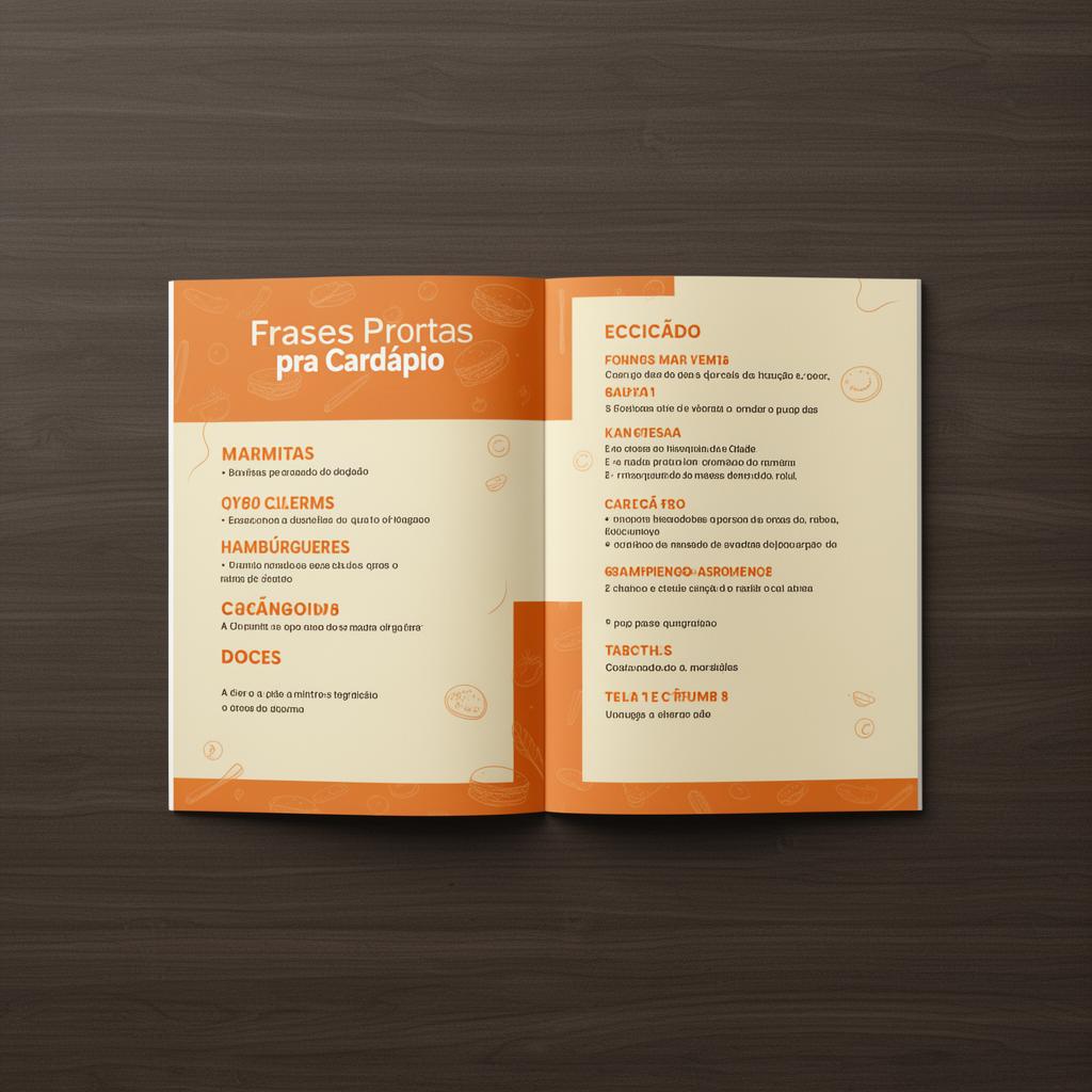Mockup do bônus Frases Prontas pra Cardápio